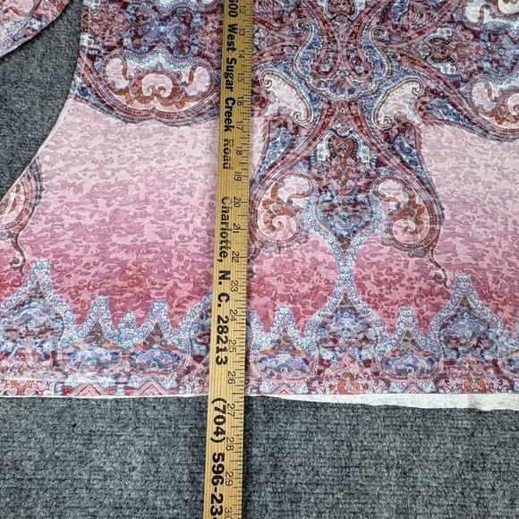 New Directions ND Paisley Tunic Top Women's Large Boho‎ Chic Y2K Artsy Festival - Picture 6 of 11